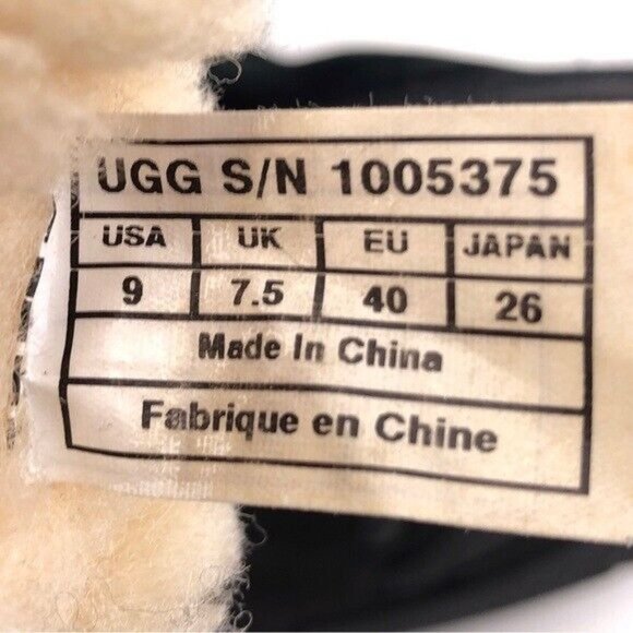 UGG Sumner Black Leather Sheepskin Winter Boots 9 - Picture 8 of 13